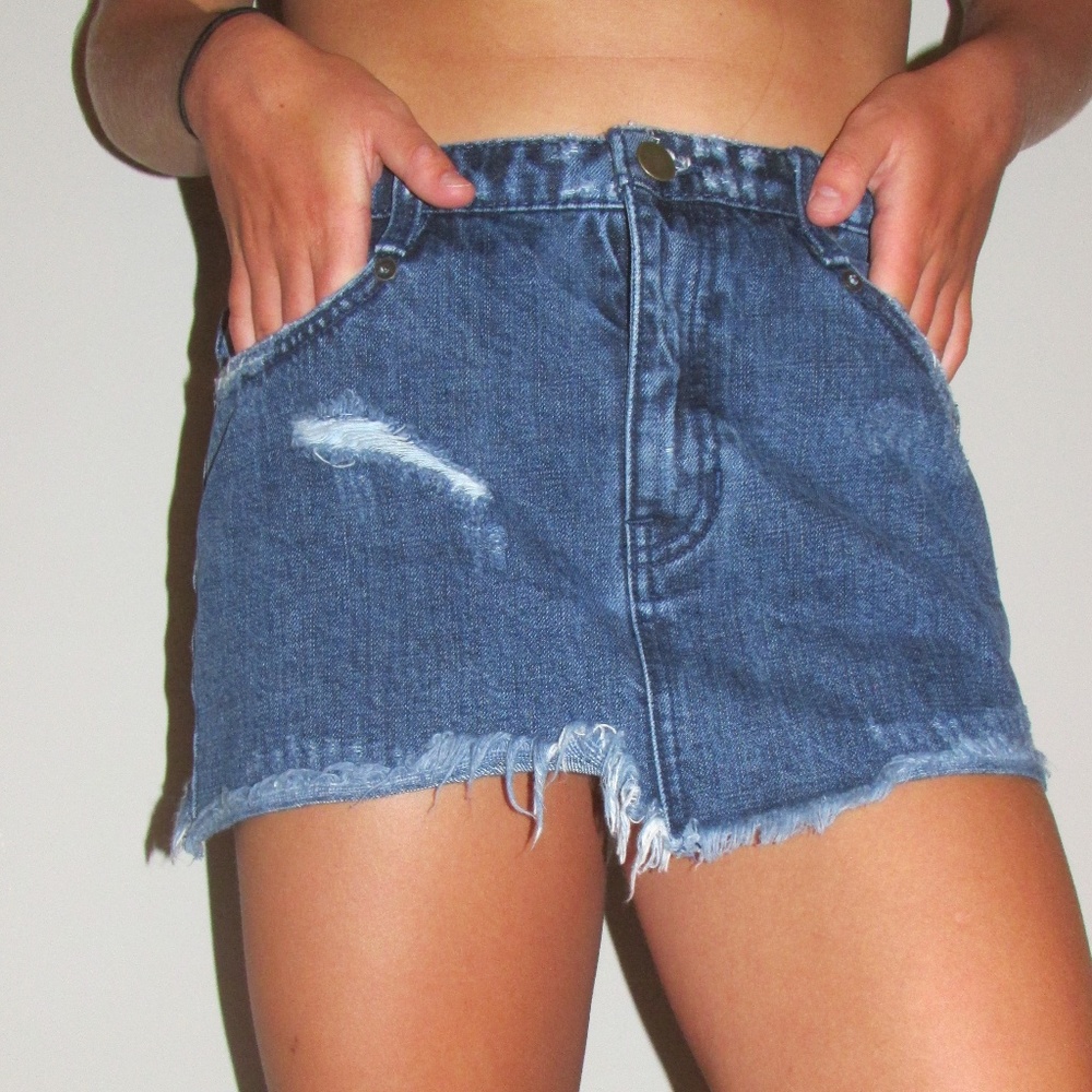 Free People Mini Denim Skirt